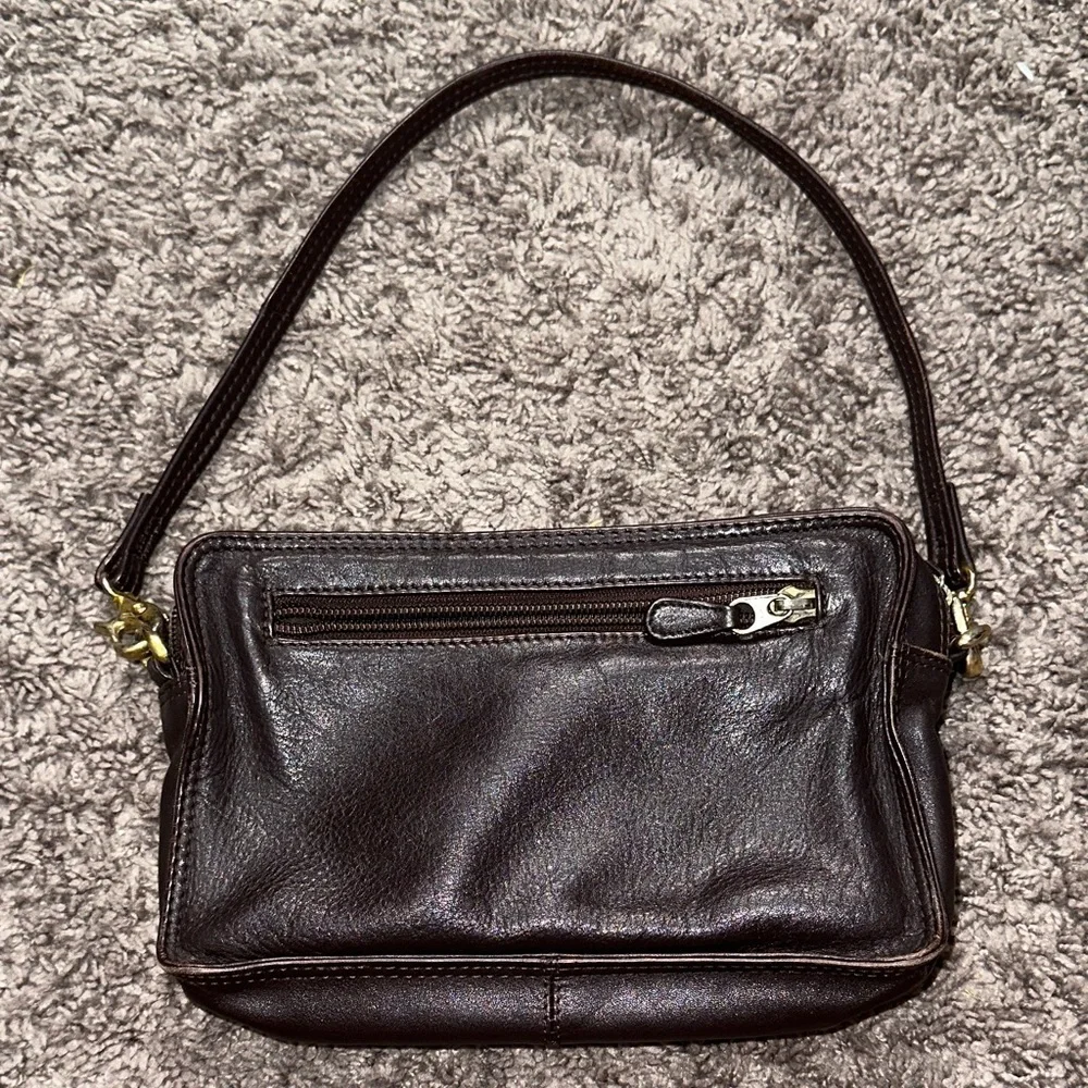 Elegant Dark Brown Leather Clutch